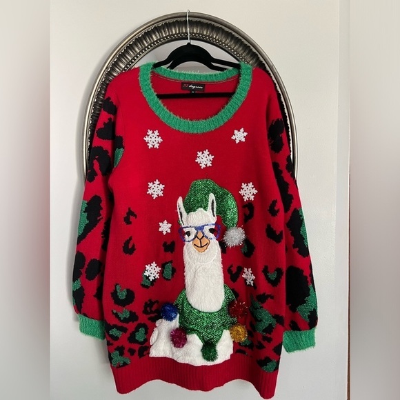 Llama Holiday Sweater - Picture 1 of 2